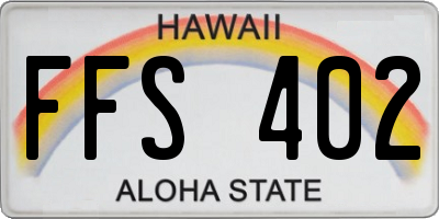 HI license plate FFS402