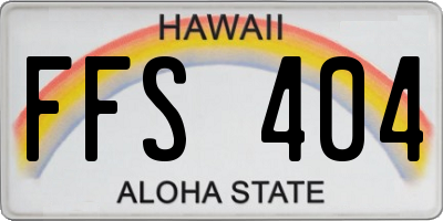 HI license plate FFS404
