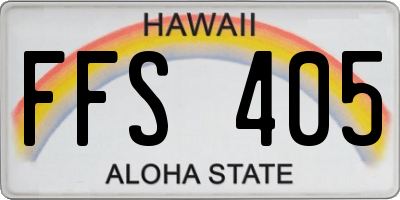 HI license plate FFS405