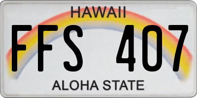 HI license plate FFS407