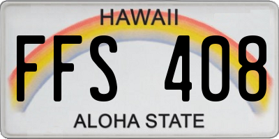 HI license plate FFS408