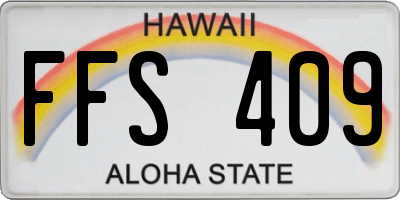 HI license plate FFS409