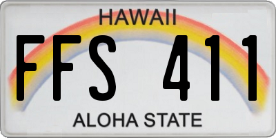 HI license plate FFS411