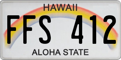 HI license plate FFS412