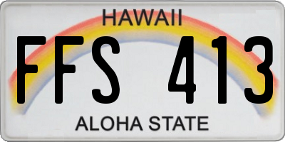 HI license plate FFS413
