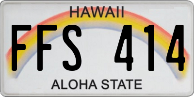 HI license plate FFS414