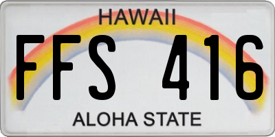 HI license plate FFS416
