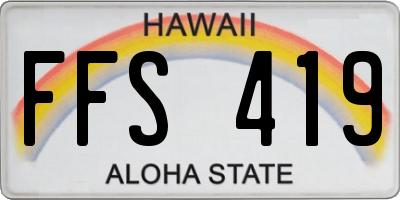 HI license plate FFS419