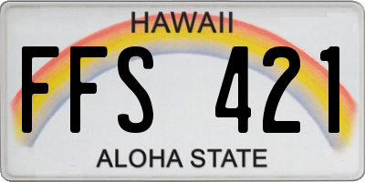 HI license plate FFS421