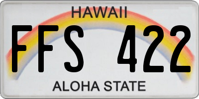 HI license plate FFS422