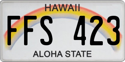 HI license plate FFS423