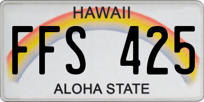 HI license plate FFS425