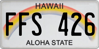 HI license plate FFS426