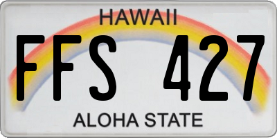 HI license plate FFS427