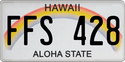 HI license plate FFS428