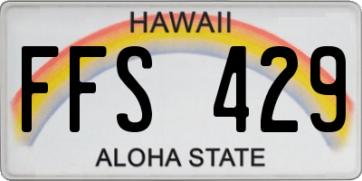 HI license plate FFS429