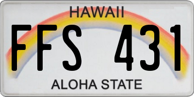 HI license plate FFS431
