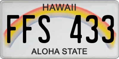 HI license plate FFS433