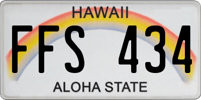 HI license plate FFS434