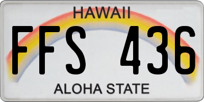 HI license plate FFS436