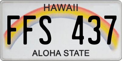 HI license plate FFS437