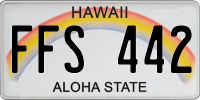 HI license plate FFS442