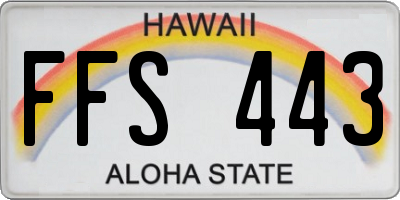 HI license plate FFS443