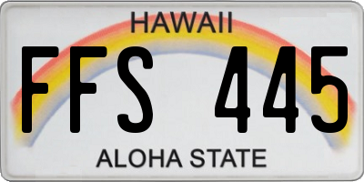HI license plate FFS445