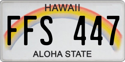HI license plate FFS447
