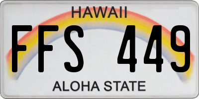 HI license plate FFS449