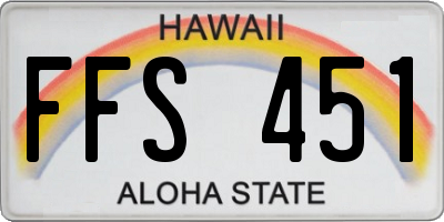 HI license plate FFS451