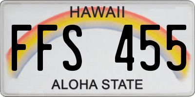 HI license plate FFS455
