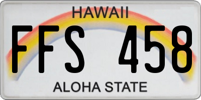 HI license plate FFS458