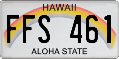 HI license plate FFS461