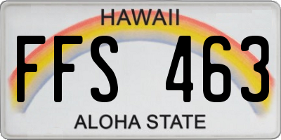 HI license plate FFS463