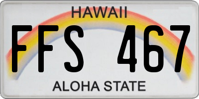 HI license plate FFS467