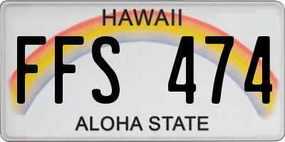 HI license plate FFS474