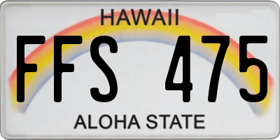 HI license plate FFS475