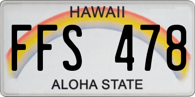 HI license plate FFS478
