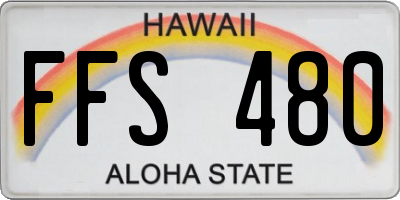 HI license plate FFS480