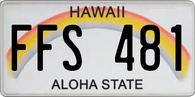 HI license plate FFS481