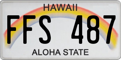 HI license plate FFS487
