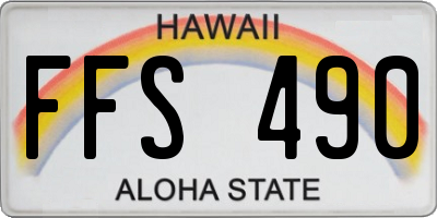 HI license plate FFS490