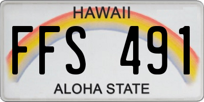 HI license plate FFS491