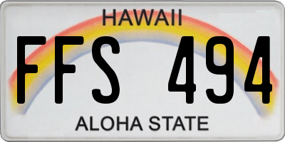 HI license plate FFS494