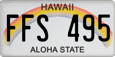 HI license plate FFS495