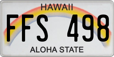 HI license plate FFS498