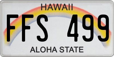 HI license plate FFS499