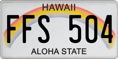 HI license plate FFS504
