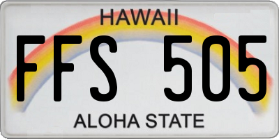 HI license plate FFS505